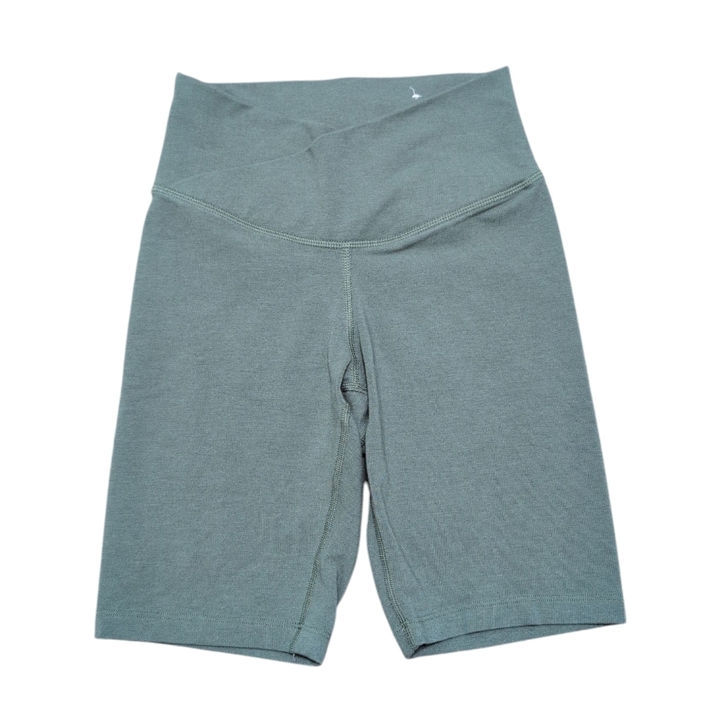 Old Navy Active Power Chill Crossover Panel Bike Shorts Sage Green XS